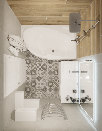 Дизайн ванной в скандинавском стиле.