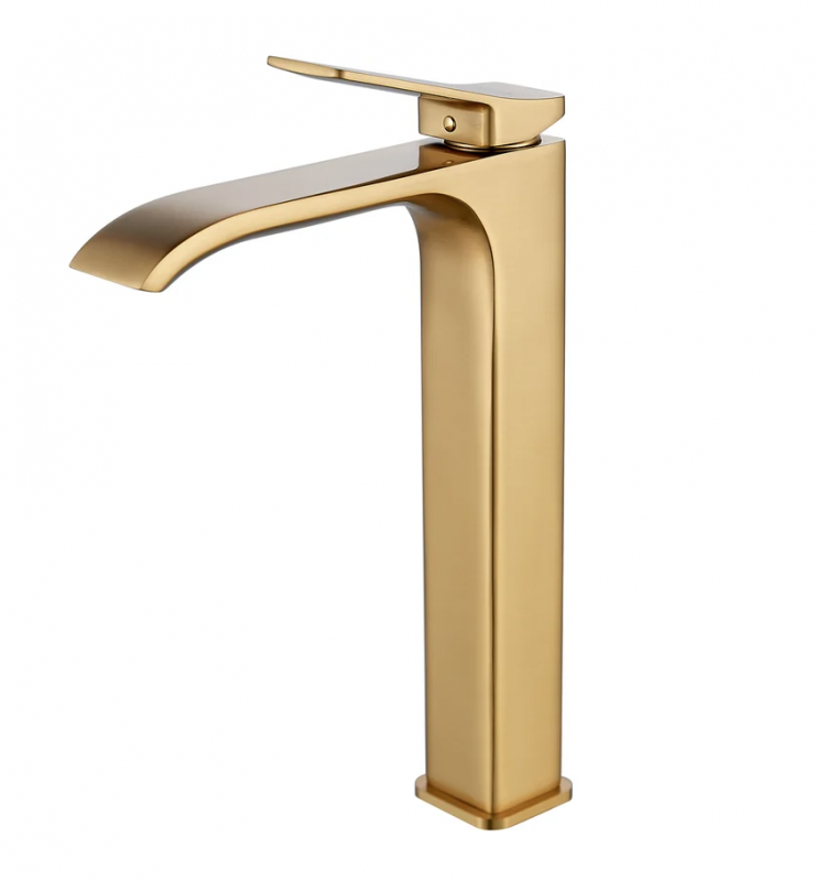 Cмеситель для раковины, золотой сатин S4011G SHEVANIK