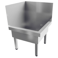 Мойка техническая напольная 500х500х700 УГЛОВАЯ с экраном