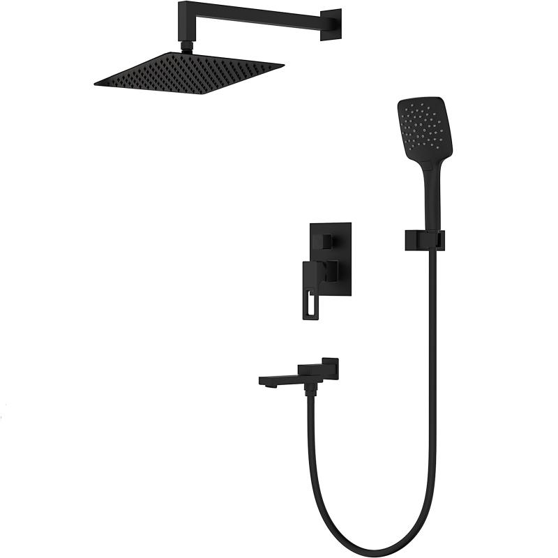 Смеситель Ванна G7117-6 встроенный с 3-функциями(черн.мат)