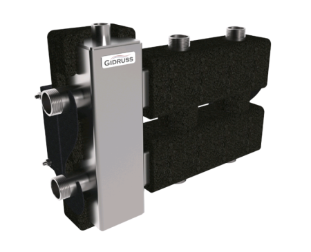 Коллектор с гидр. нерж. 1" BM-60-3D.EPP 60 кВт 2+1 контура G1", Gidruss