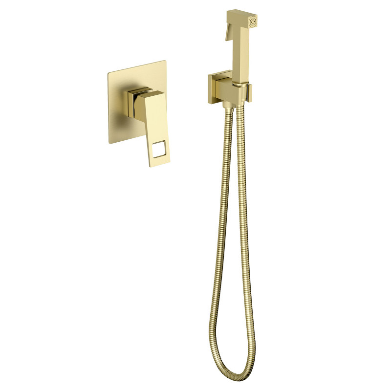 Смеситель с гигиеническим душем TIMO Briana 7189/17SM brush gold (скрыт.монт.)