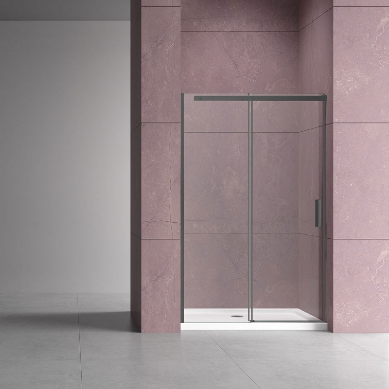 Душевая дверь,1600, вороненая сталь, VDS-4D160CLGM стекло прозрачное Dice Vincea (352189)